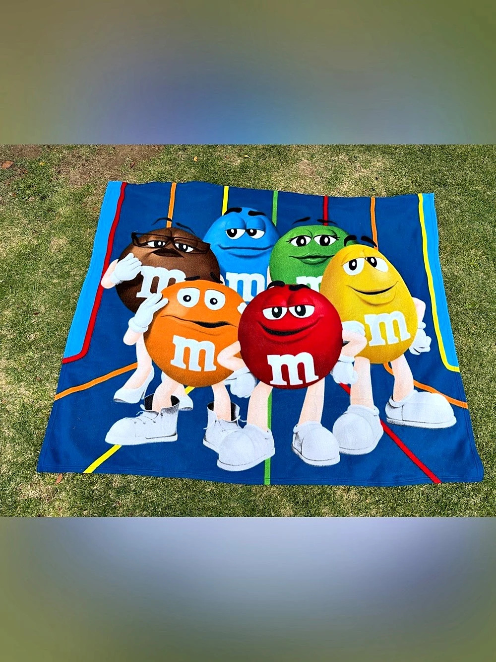 M&M's Character Blanket in Blue & Red